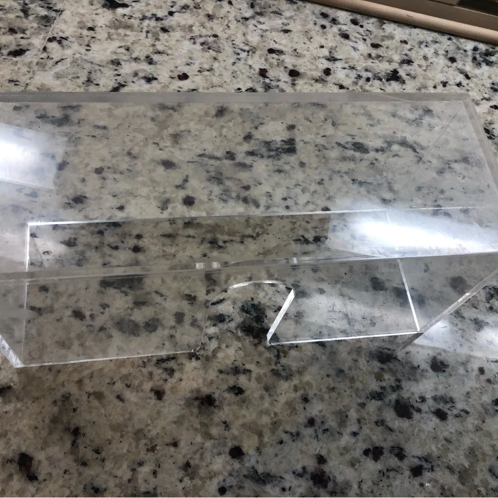 Acrylic Guest Towel Holder Tray for Bathroom – Vertical Paper Towel Holder